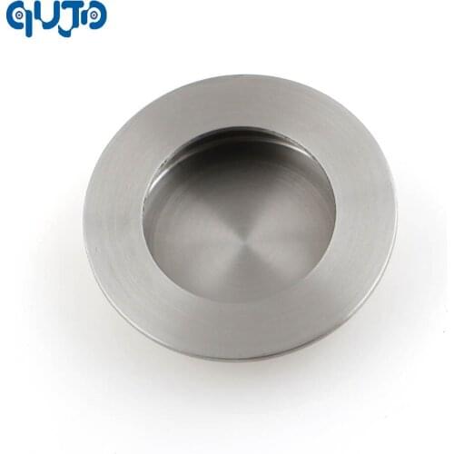 65mmDia X 16mm Satin Flush Recessed Circular Round Pull Door Handle