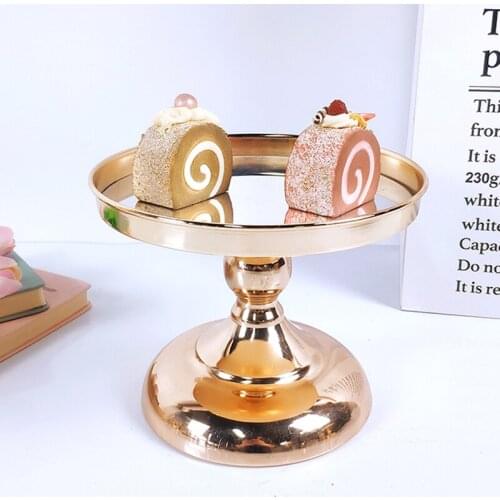 Silver&Gold Mirror Cake Stand Electroplating Metal Cupcake Wedding Party Dessert Table Decoration