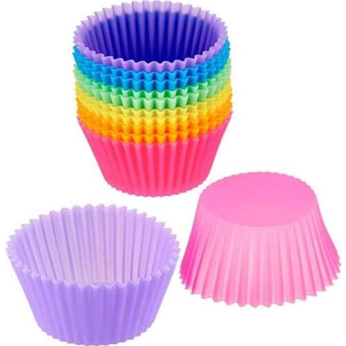 12Pcs Small 3cm Silicone Cake Cup Liner Baking Cup Mold Muffin Round Cakecup Cake Tool Bakeware Baking Pastry Kitchen Tools