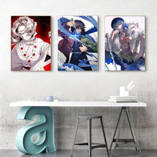 Modern Demon Slayer Kimetsu No Yaiba Anime Manga Nordic Canvas Painting Poster Print Wall Art Pictures Home Decor Bedroom Boys