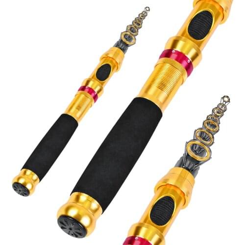 Telescopic Carbon fishing rod spinning metal Handle Fishing Tackle 1.5m 1.8m 2.1m 2.4m 2.7m 3m 3.6m rods Ceramic wire loop