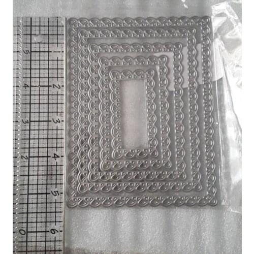 5PCS Frame Metal Cutting Dies Stencils for Making DIY Scrapbooking Paper Cards Crafts Embossing New Die Cutter Decorative