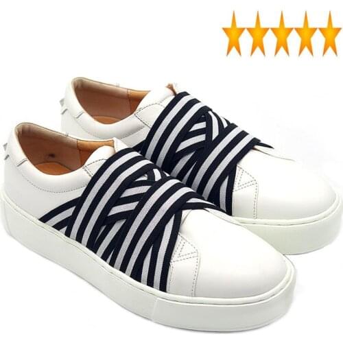 Quality Elastic Band White High Shoes Men Luxury Slip-On Genuine Cow Leather Platform Sneakers Loafers Teenagers Mocassin Homme
