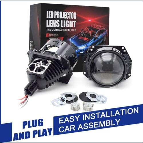 100W 5500K Upgrade Hi/Lo Beam 3.0inch Bi LED Projector Lenses for Universal Car Headlight Retrofit Styling