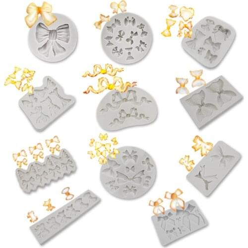 Bowknot Shaped Silicone Fondant Cake Decorating Mold Epoxy Resin Jelly Pudding Molds Baking Tools Kitchen Accessories