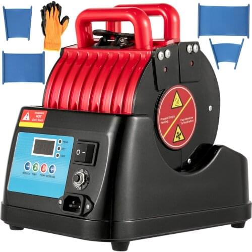 VEVOR 600W 1200W 1300W 4 in 1 Mug Multifunctional Sublimation Heat Press Black for Transferring Pictures on Glasses and Cups