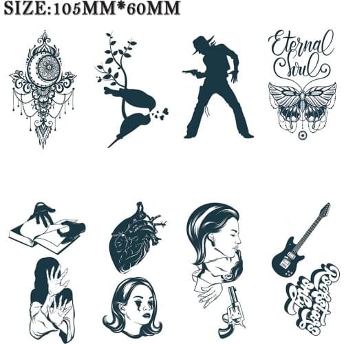 Temporary tattoo sticker Flowers animals skulls Waterproof fake tattoo for men and women 105*60mm