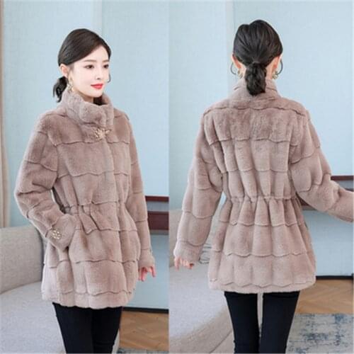YJ DANCER Fur Coats With Collar