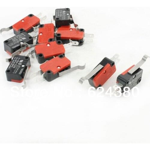 10pcs 1 NO 1 NC SPDT Simulate Roller R Hooked Hinge Lever Mini Micro Limit Switch V-154-1C25