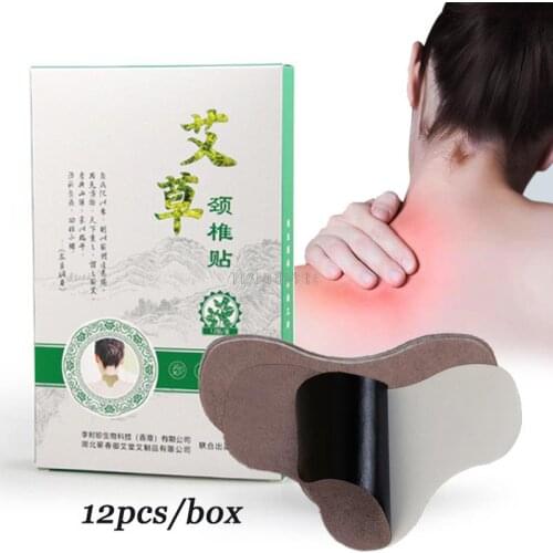 12pcs Neck Pain Release Plaster Self Heating Moxibustion Wormwood Sticker Neck Cervical Relief Pain Moxa Therapy Health Patches