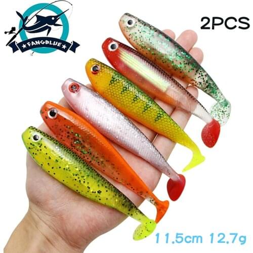 2pcs Fising Lure Soft Fishing Lures 11.5cm 12.7g Wobblers Swimbait Silicone Artificial Baits For Bass Carp Fishing Tackle
