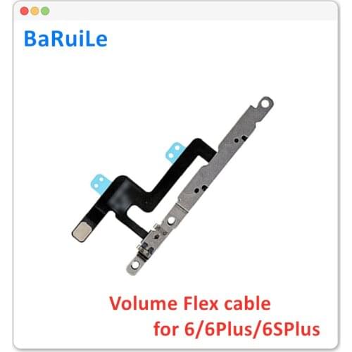 BaRuiLe 20pcs Volume Button Flex Cable for iPhone 6 6S Plus 5.5'' 6SP 6G 6P Silent Button Mute Control with Metal Bracket Parts