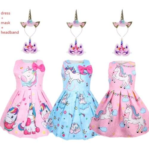 2019 Summer Easter Girls cosplay Unicorn Dress Childrens day Princess Birthday Party Lol Dress Kids Halloween christmas Costume