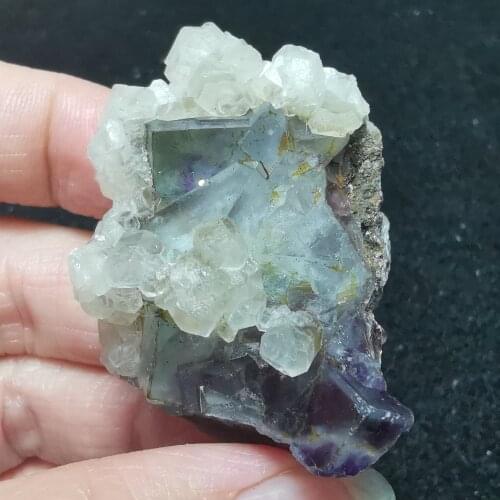 38.2gNatural fluorite and calcite mineral stone home decoration ring vein healing geology teaching CRYSTAL QUARTZ GEM