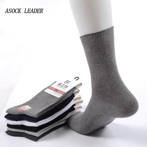 6 Pairs/Lot Spring&Summer New Plain Men Socks Fashions Cotton Middle Socks Breathable Comfortable Business socks