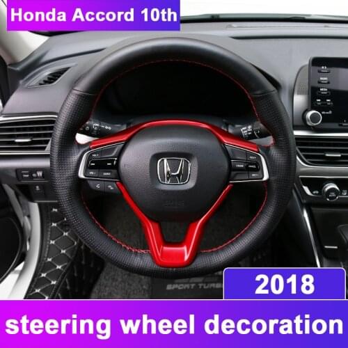 ABS Chrome Car styling Steering Wheel Frame Trim Sequins Sticker interior moulding Covers For Honda Accord 10th 2018 Accessories