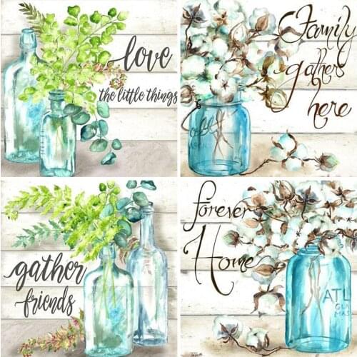 5D DIY Diamond Painting "flower home” Cross Stitch Kit Full Square Drill Diamond Embroidery Mosaic Art Picture Home Decor Gift