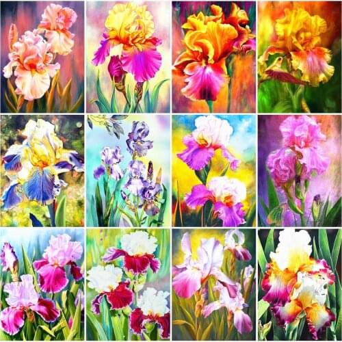 AZQSD Full Square Diamond Painting Lily Cross Stitch Diamond Embroidery Flower Mosaic Handicraft Rhinestones Gift Home Decor