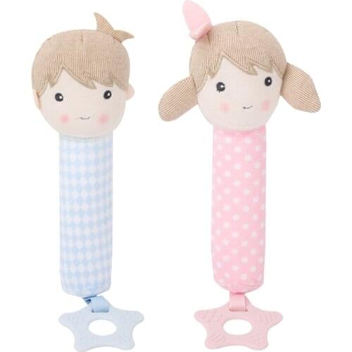 Safe Infant Teether Soft Plush Rattle Handbells Toys Baby Development Soother