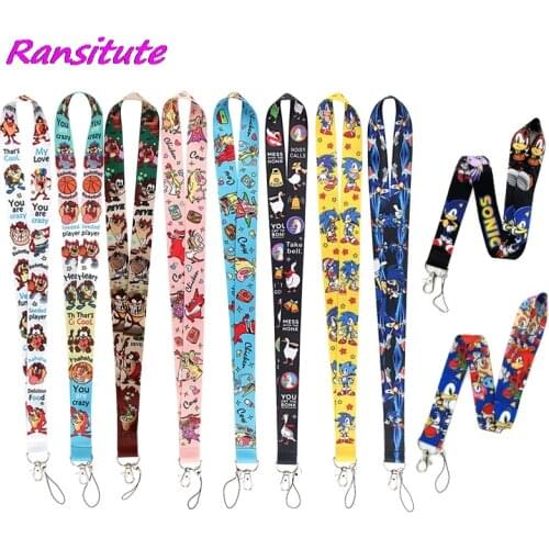 Ransitute R1312 Cartoon Goose Chicken And Cow Anime Lovers Key Chain Lanyard Neck Strap For USB Badge Holder DIY Gifts