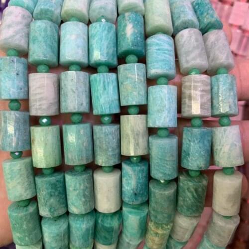 Column faced amazonite beads natural gemstone beads DIY loose beads for jewelry making strand 15" wholesale