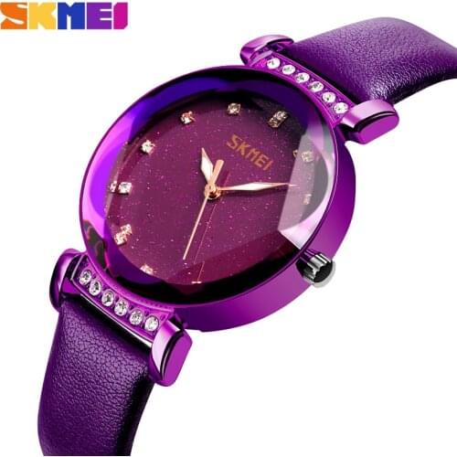 Women Watches Leather Ladies Watch Quartz Top Brand Luxury Fashion Waterproof Clock Female Watch Women Relogio Feminino SKMEI