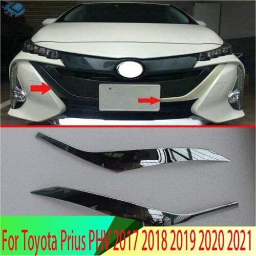 For Toyota Prius PHV 2017 2018 2019 Decorate Accessories ABS Chrome Front Grille Cover Center Mesh Trim