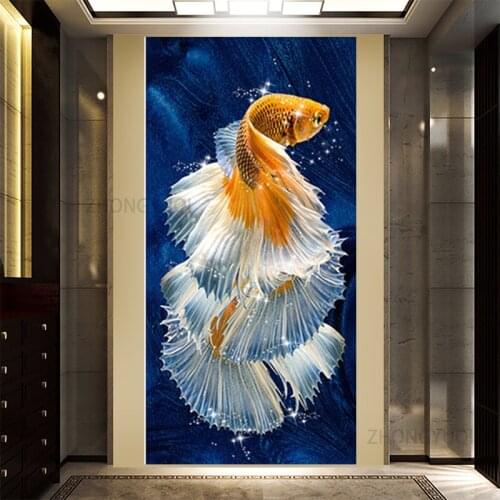 Koi Fish Feng Shui Carp Lotus Pond Canvas Painting Modern Posters and Prints Wall Art Picture for Living Room Home Decor Cuadros