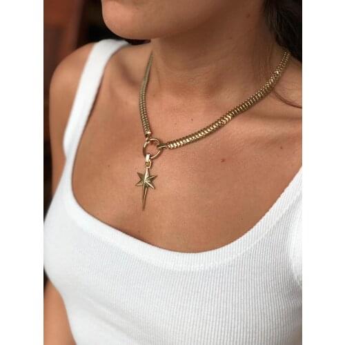 GULCE DERELI, COMET SYMBOL CHARM, CHARM NECKLACE, CULT CHAIN NECKLACE, GIFT BOX, GOLD/SILVER PLATED