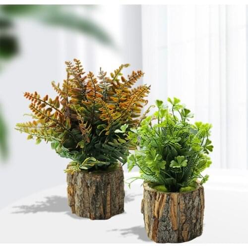 Fake Flowers Small Tree Simulation Green Plants Home Decoration False Bonsai Artificial Plastic Creative Table Potted Ornaments