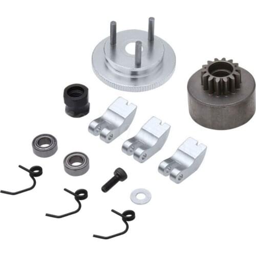 RC Clutch Bell 14T Gear Bearing Clutch Shoes Springs Cone&Engine Nut Flywheel Assembly for 1/8 RC Model Nitro Car HPI HSP Traxxa