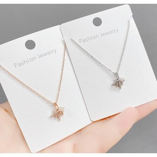 Korean Trendy Simple Sweet Shiny Zircon Geometric Pendant Necklace For Women Temperament Elegant Jewelry Gifts Clavicle Chain