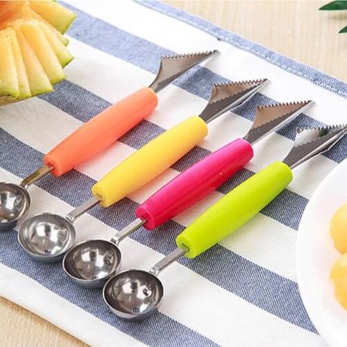 Creative Fruit Carving Knife Ice Cream Dig Ball Scoop Watermelon Melon Double Head Gadget Diy Assorted Cold Dishes Kitchen Tool