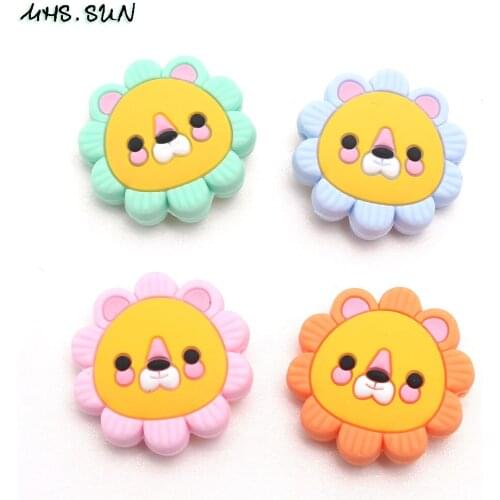 MHS.SUN Food Grade Silicone Lion Beads Pacifer Chain Beads DIY Teething Nursing Necklace Adorable Chewable Beads Accessories