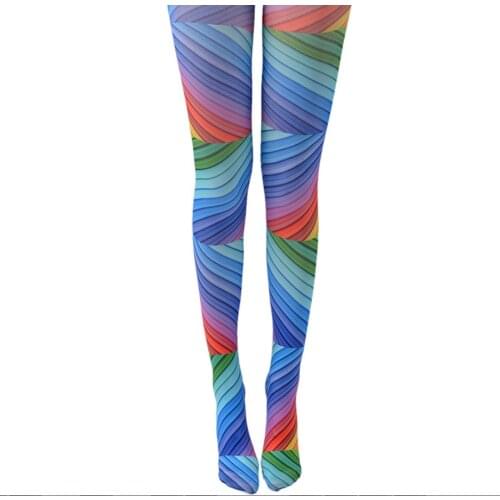 Fashion Sexy Designs Cloud Digital Print Tights Womens Pantyhose Ladies Thick Soft Stockings