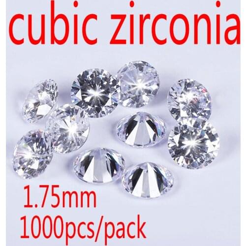 MRHUANG 1.75mm Cubic Zirconia Stone AAA Grade CZ Round Zircon Pedra de Zirconia DIY Beads Supplies for jewelry wholesale