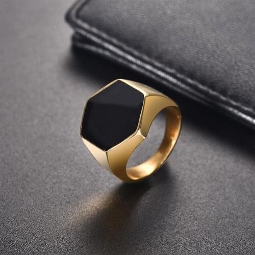 2021 Men Fashion Ring Stainless Steel Gold Silver Color Flat Rings High Quality Male Band Hiphop Punk Jewelry Accessories Gift