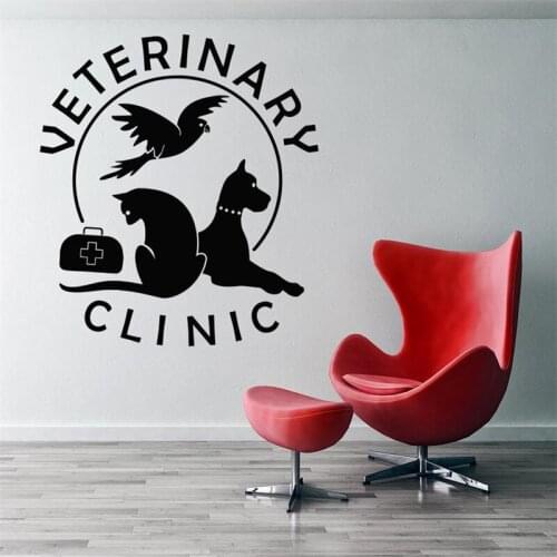 Wall Decal Pets Veterinary Services Medicine Clinic Design Grooming Salon Hospital Shop Cat Dog Vinyl Sticker Home Décor HY1579