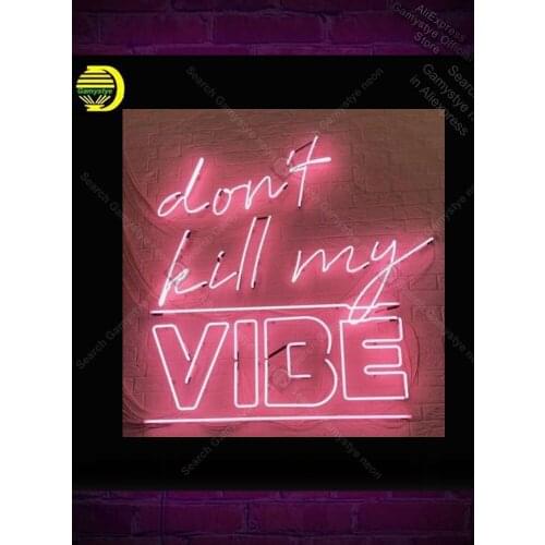 NEON SIGN For donot kill my vibe light lampara neon signs sale vintage Glass Guitar Lamp Vintage Garage Lighting Neon Beer Pub