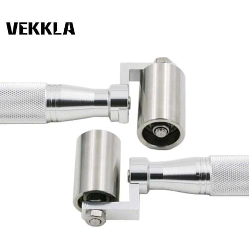 New 34mm/40mm Stainless Steel Flat Pressure Roller Wallpaper Apply Hand DIY Tool platen roller wheel Bearing