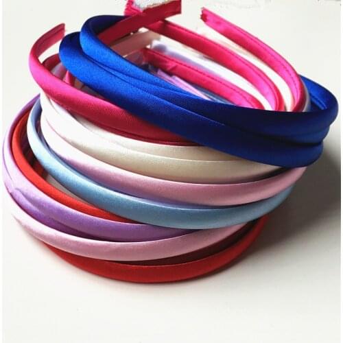 3pcs/lot 10mm Colored Satin Covered Resin Hairbands,For Children Solid Satin Hair Band DIY Headband,Satin Head Hoop
