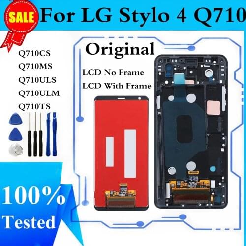 Original For LG Stylo 4 Q710 LCD Display Frame Touch Screen Digitizer For LG Q Stylus Q710CS Q710MS Q710ULS Q710ULM LCD Screen