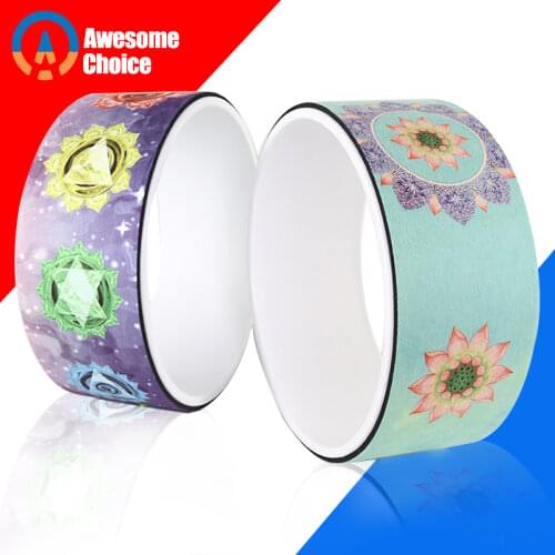 Yoga Pilates Circle with Cosmic energy Design TPE Yoga Fitness Roller Wheel Back Training Tool Slimming Magic Waist Pilates Ring