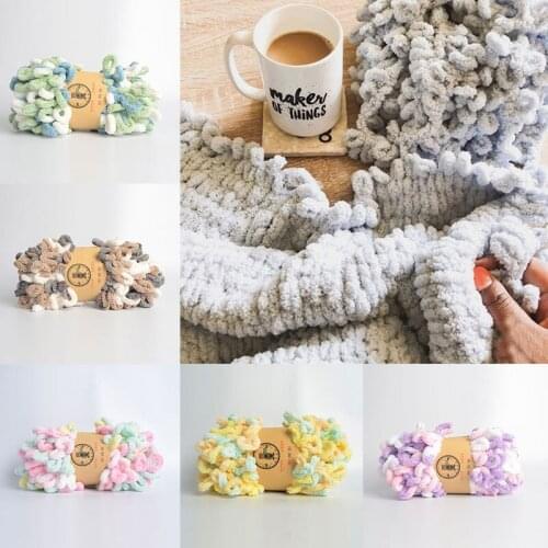 100g/Ball Finger Loop Yarn Hand Knitting Blended Yarn Ring Spun Arm Knitting Polyester Dyed Thick Thread For Scarf Blanket Hat