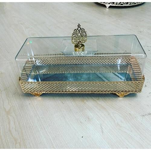 Rectangular Mirror Cake Bell Jar