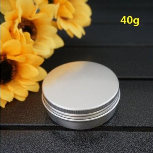 40g 40ml 58*22mm Silver Empty Round Aluminum Box Metal Tin Cans Cosmetic Cream Container DIY Refillable Jar Tea Pot