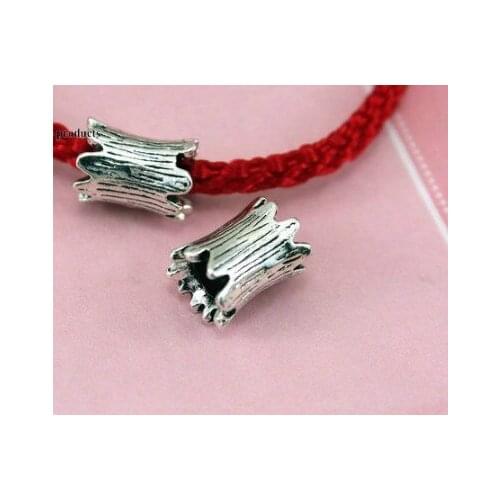 10pcs/lot Tibetan Silver spacer big hole Wood grainl Loose Bead Spacer Beads Connectors for DIY Jewelry Making bracelet df3s