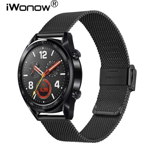 Milanese Stainless Steel Watchband for Huawei Watch GT /GT Active /GT Elegant / Pro / Honor Magic Quick Release Band Mesh Strap