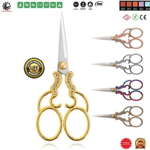 Sewing Scissors Vintage European Style Flower Pattern Needlework Embroidery Stainless Steel Scissors Tailor Craft Scissors,DIY