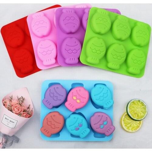 6 Series of Cartoon Fish Series Silicone Cake Mold, Baking Utensils, High Temperature Resistant and Easy To Clean Silicon Mold